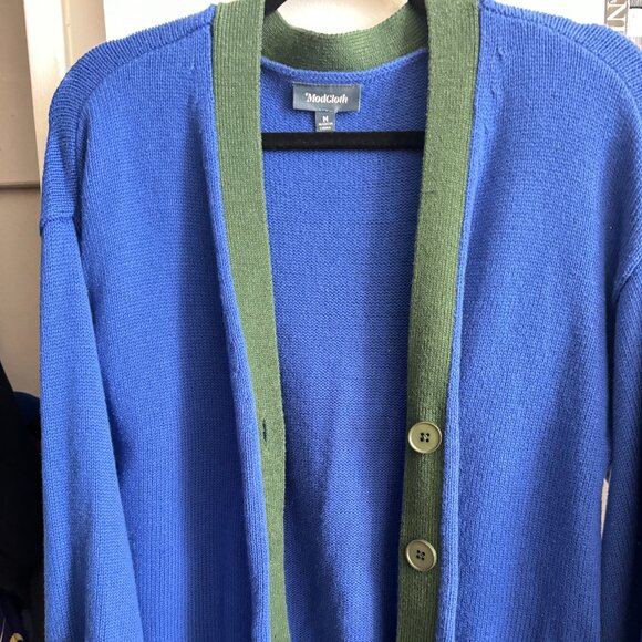 LIKE NEW | MODCLOTH - Oversized Chunky Colourblock Blue Sweater | Size M - Picture 1 of 8
